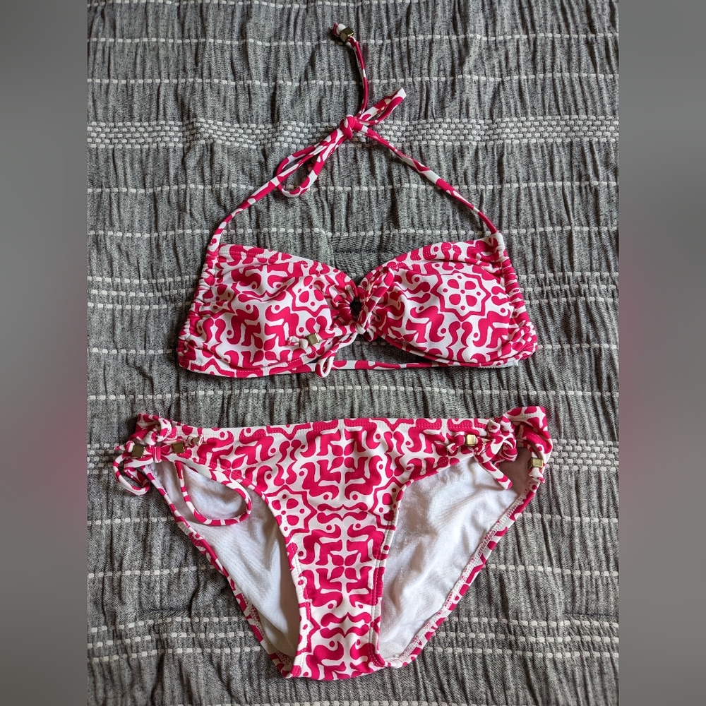 Old Navy pink and white bikini, Small